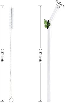 5 Pcs Glass Straws Shatter Resistant,Cute Butterfly on Clear Straws With Design 7.9in X 8mm Color... | Amazon (US)