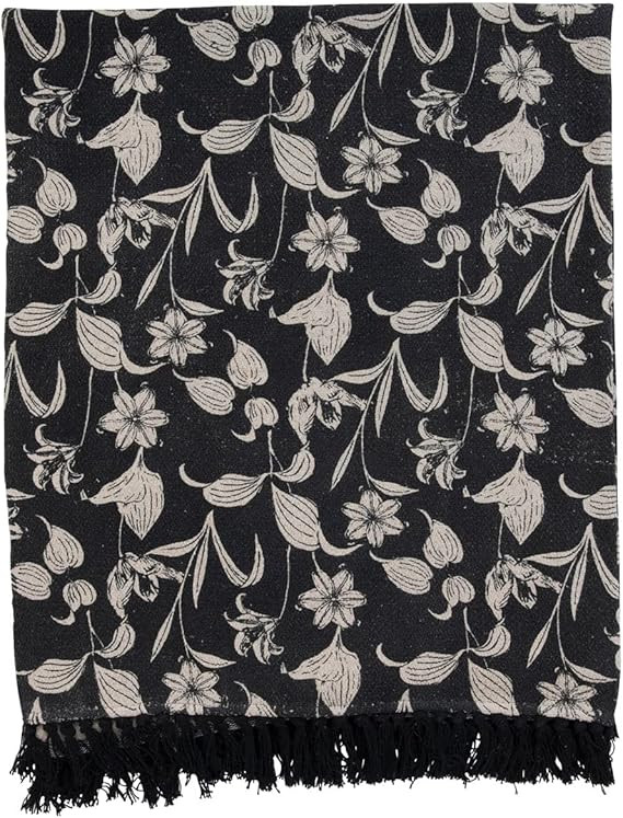 Creative Co-Op Recycled Cotton Printed Floral Pattern and Fringe Blanket Throw, Single, Multicolo... | Amazon (US)
