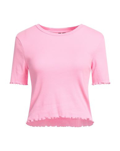 Pieces Woman T-shirt Pink Size M Cotton, Elastane | YOOX (US)