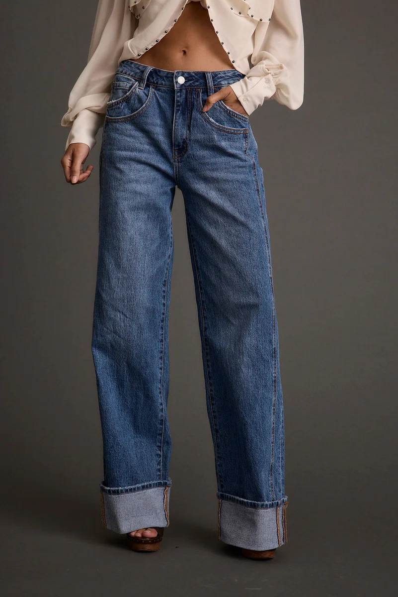 Presley Cuffed Straight Leg Denim | 12th Tribe