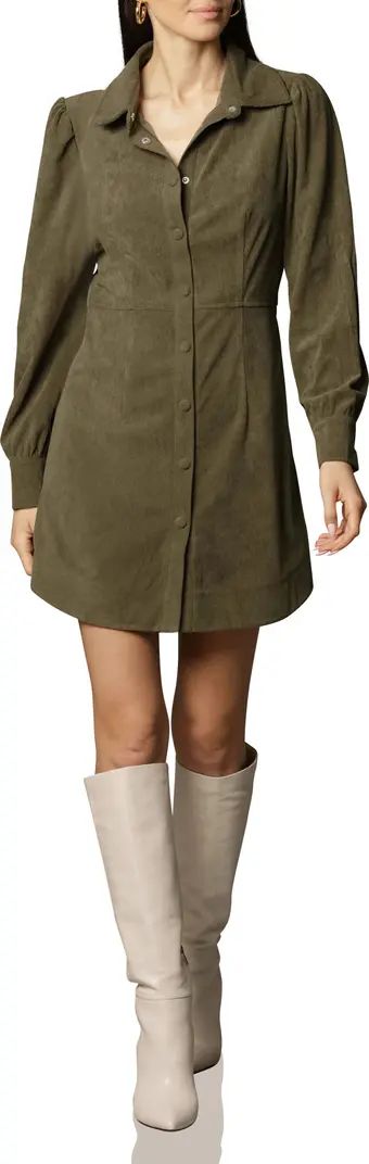 Long Sleeve Corduroy Mini ShirtdressAVEC LES FILLES | Nordstrom