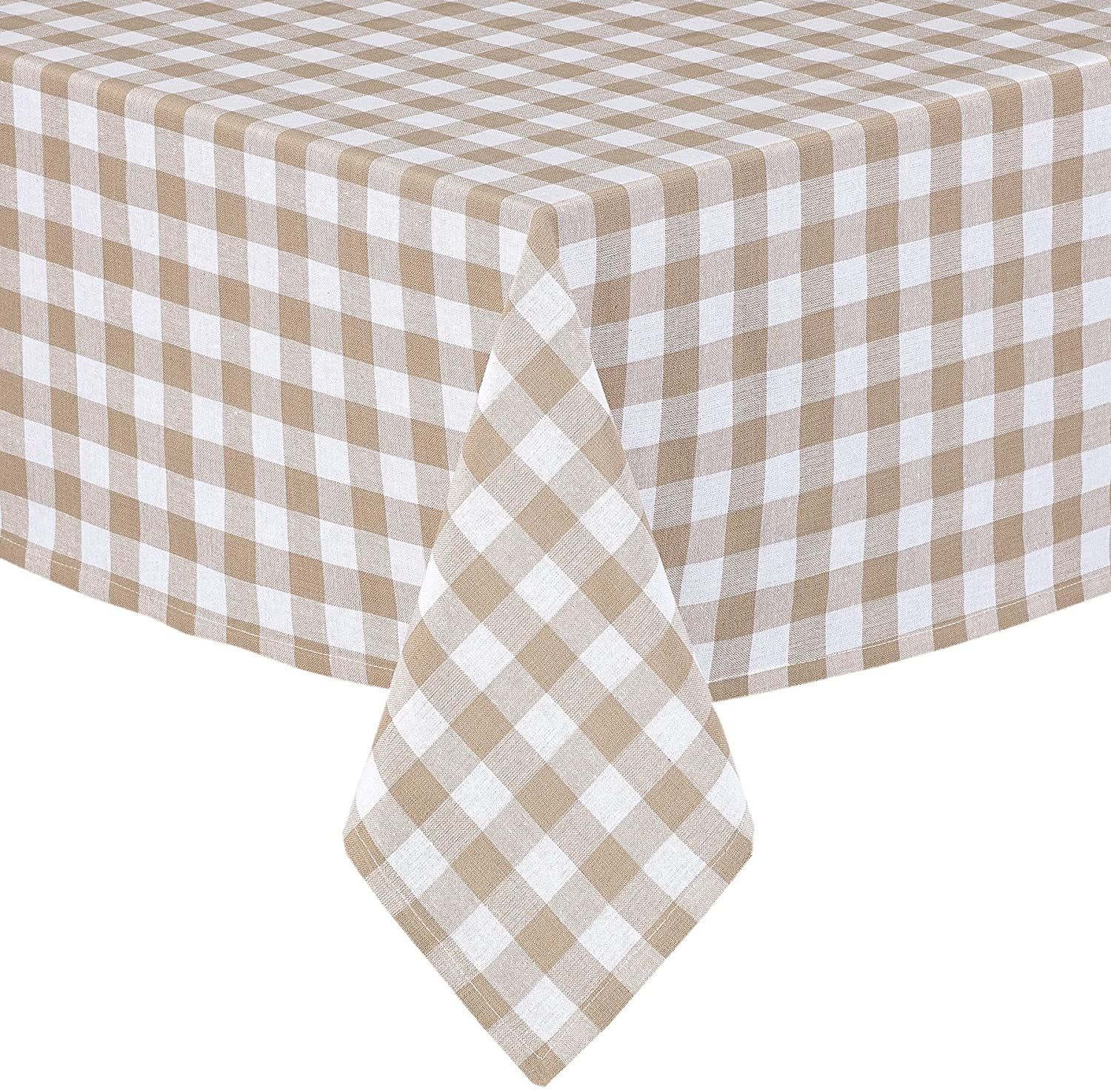 Country Rustic Buffalo Plaid Cotton Fabric Tablecloth by Home Bargains Plus, Checkered Cottage Gi... | Walmart (US)