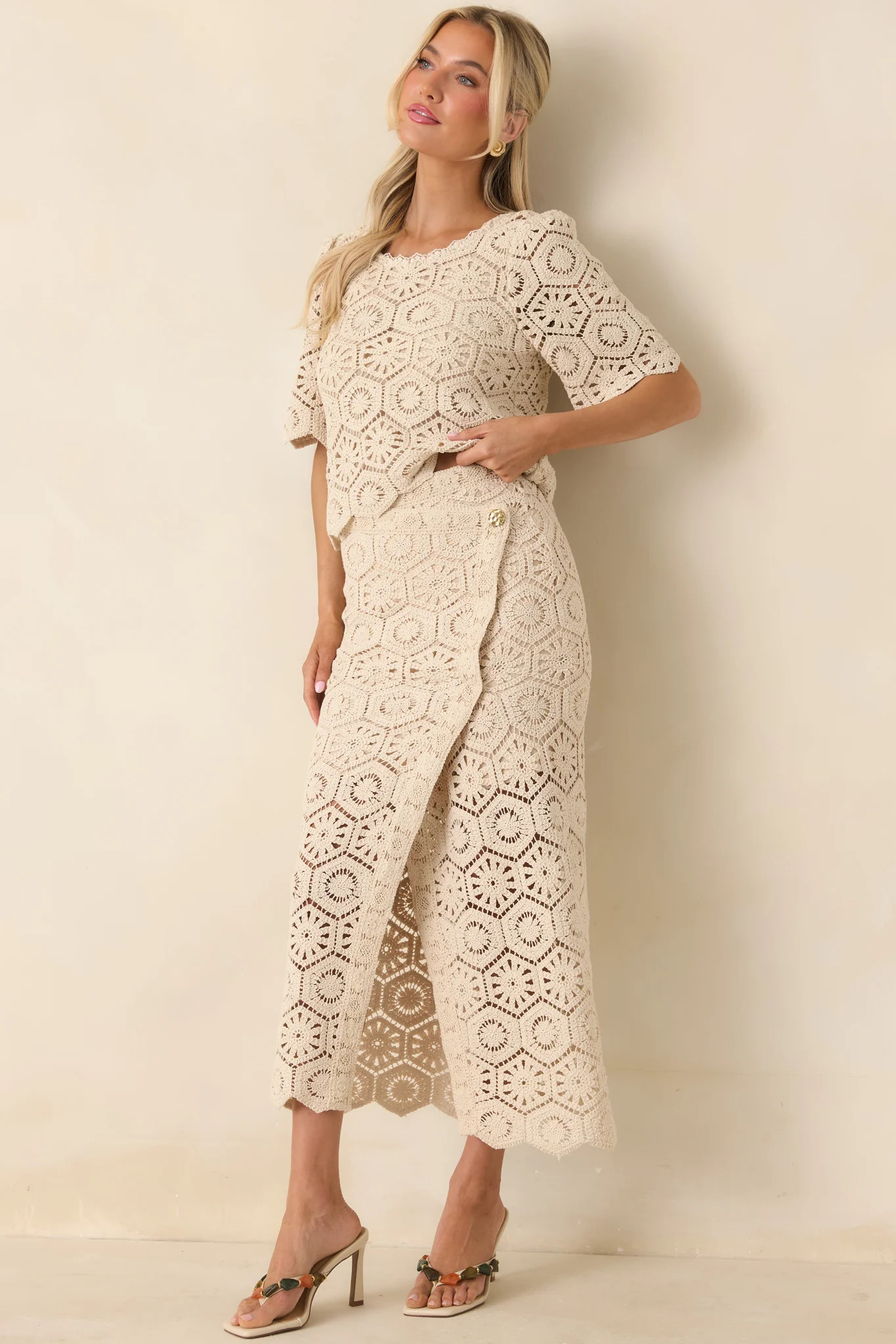 Z Supply Natural Raquel Lace Top | Red Dress