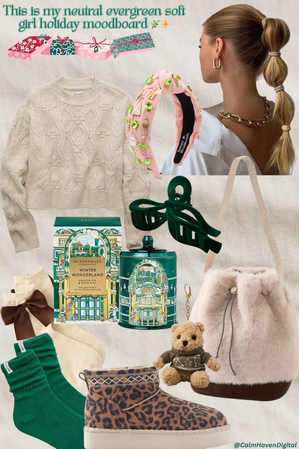 Neutral evergreen soft girl Christmas dreams 🌿✨ Think cozy cream knits, velvety bows, winter wonderland candles, teddy details, and quiet luxury holiday vibes. If your winter aesthetic is cozy, feminine, and a little woodland fairytale-coded… everything is linked to shop the vibe below 🧸🤍👇

#ltkholiday #ltkwinterstyle #softgirlaesthetic #neutralchristmas #evergreenaesthetic #cozyvibes #ltkfinds #ltkaesthetic #winterstyle

#LTKSeasonal #LTKGiftGuide #LTKHoliday