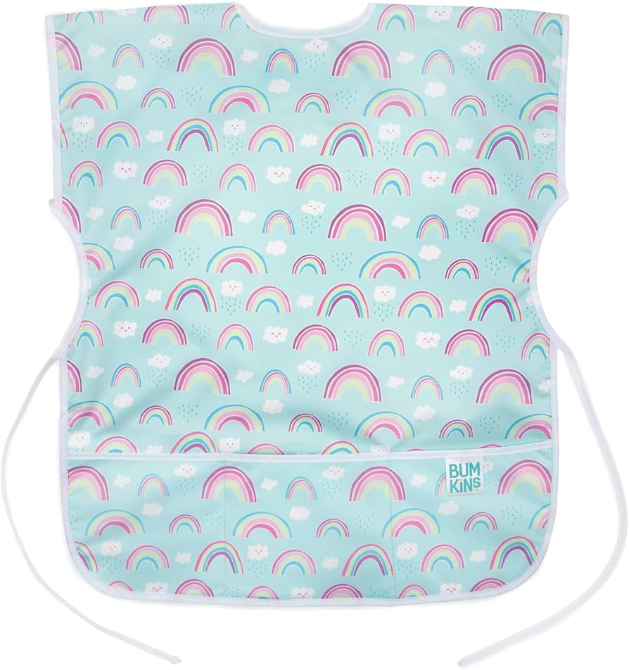 Bumkins Short Sleeve Smock, Toddler Reusable Waterproof Bib for Girls and Boys Ages 3-7 Years, Ju... | Amazon (US)