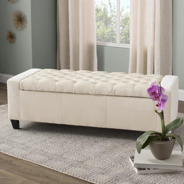 Ching Velvet Upholstered Storage Bench | Wayfair North America