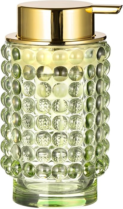 LEICURACE Glass Foaming Hand Soap Dispenser for Bathroom Decor with Pump（Foam Type/Green） | Amazon (US)
