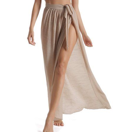 STYLEWORD Beach Sarong Pareo Womens Semi-Sheer Swimwear Cover Ups Maxi Skirt | Walmart (US)