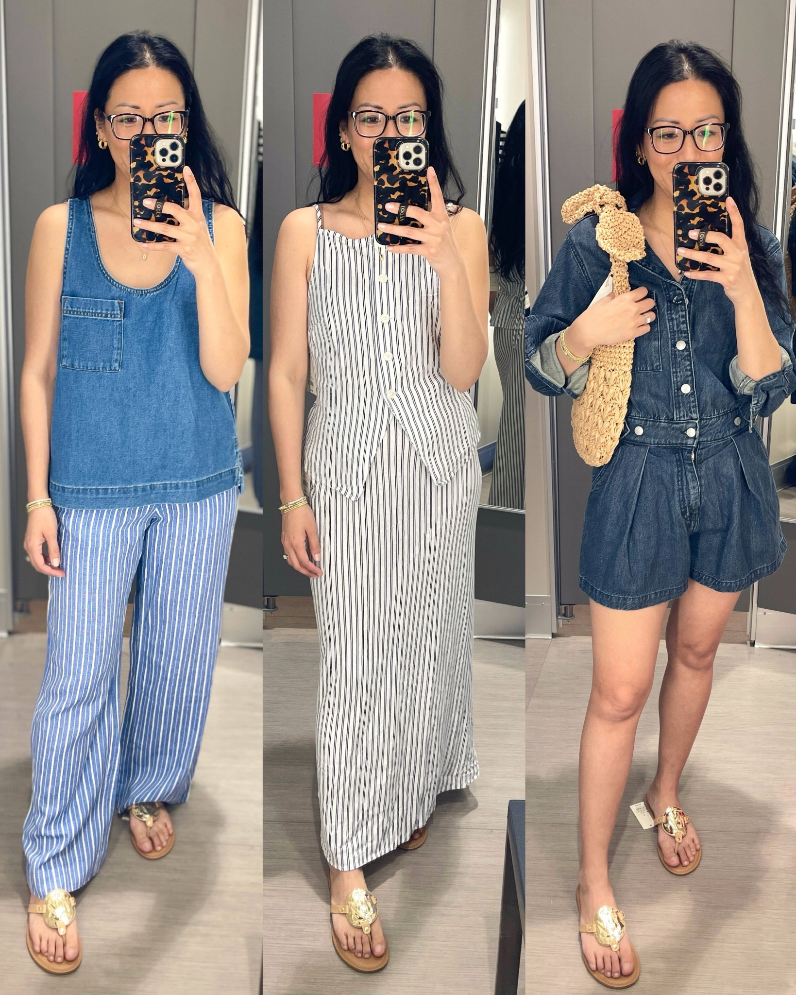 Size XS denim tank (runs big)
Sized down XS linen pants
Size XS in linen top and skirt
Size 4 in romper 
sandals are not online yet (true to size)

Target style


#LTKOver40 #LTKSaleAlert #LTKFindsUnder50