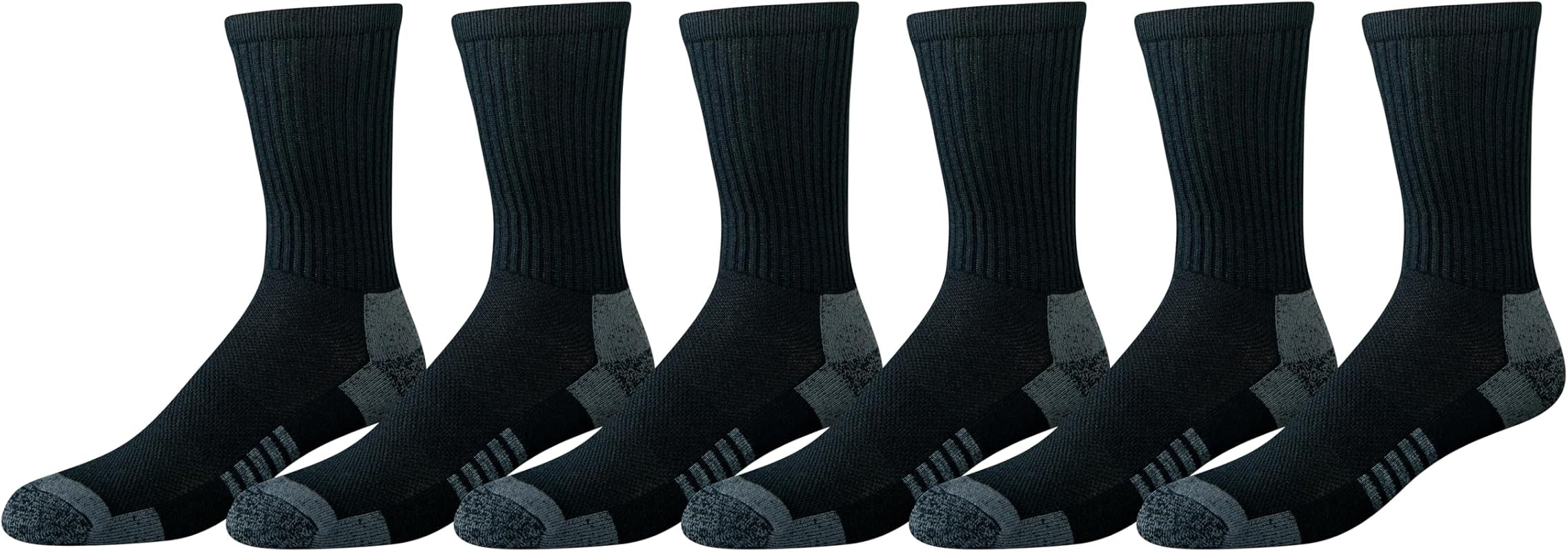 Amazon Essentials Men's Performance Cotton Cushioned Athletic Crew Socks, 6 Pairs | Amazon (US)