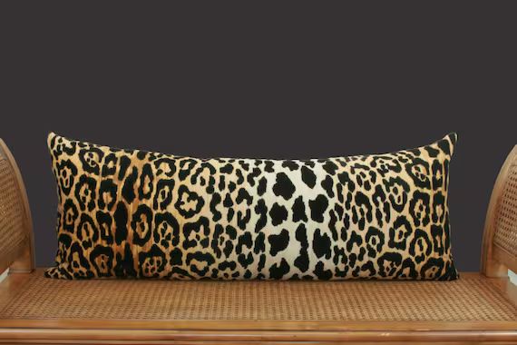 Leopard velvet lumbar pillow cover Extra long lumbar pillow Braemore Jamil large lumbar 10x28 12x... | Etsy (US)