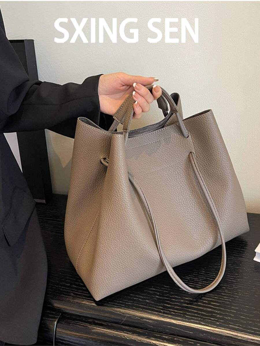 1pc Vintage Large Capacity Tote Bag, Convertible Shoulder Bag, Casual High-Quality Handbag For Wo... | SHEIN