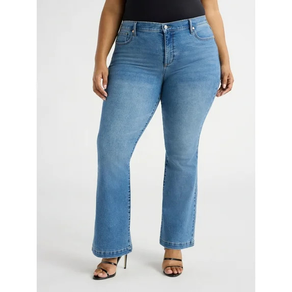 Sofia by Sofia Vergara Women's and Women's Plus Melisa Flare High Rise Jeans, 30.5", 32.5" and 34... | Walmart (US)