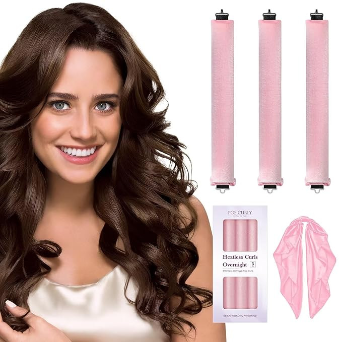 Heatless Hair Curler Overnight Curls-3 Pcs No Heat Curling Blowout Rod to Sleep In,Hair Rollers w... | Amazon (US)