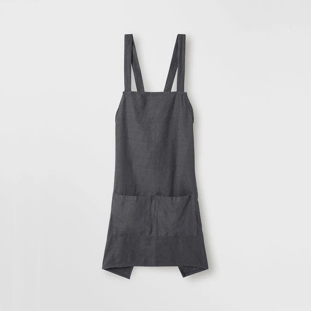 Jude Linen Apron - Slate | Cultiver
