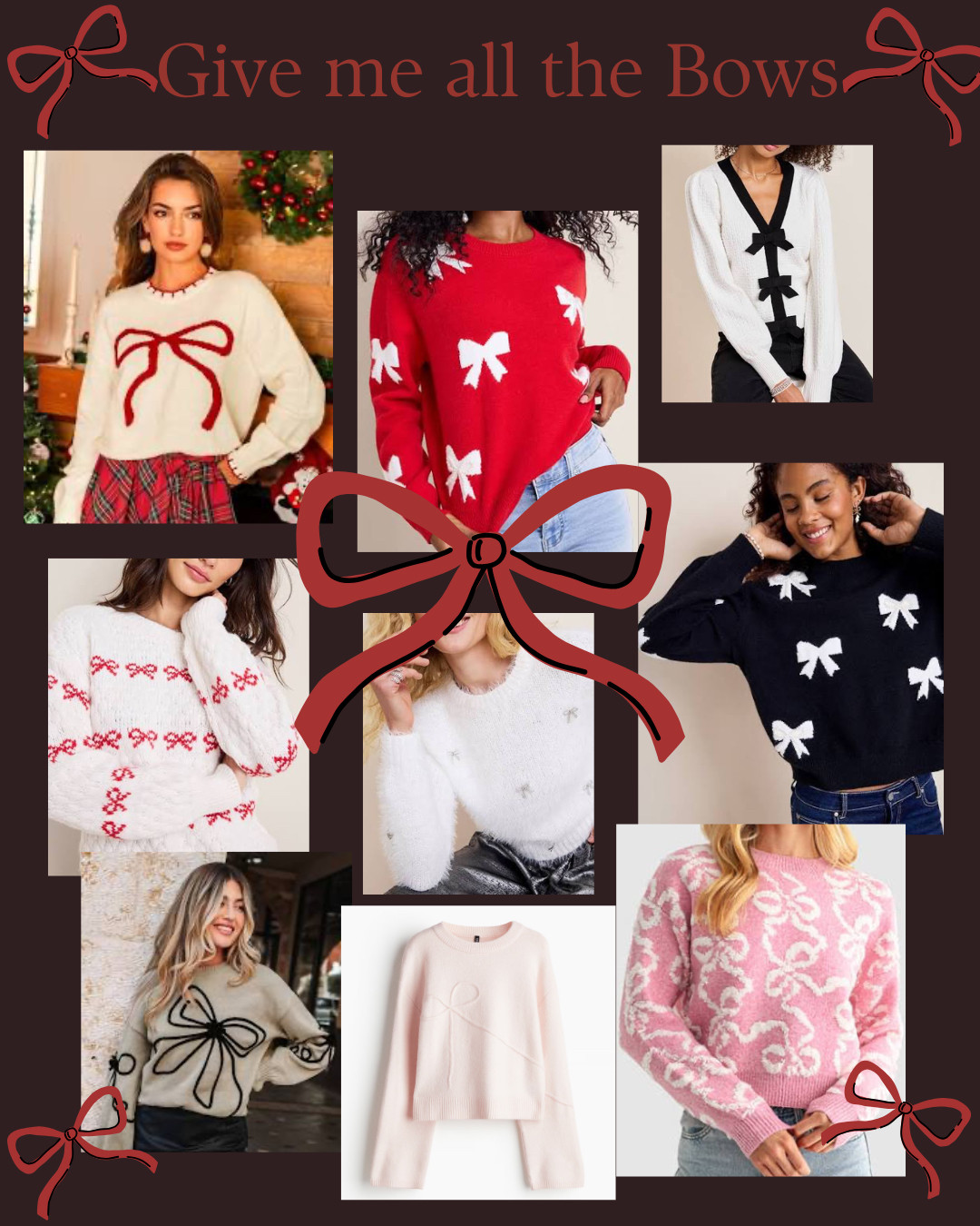 Bows are having their main moment this holiday season — the perfect mix of feminine and festive. 🎁✨It’s the prettiest trend to dress up your everyday looks (and your gift wrap!).#HolidayFashion #TrendAlert

#HolidayStyle #BowTrend #WinterFashion #HolidayOutfits #FestiveStyle #StyleWithLove #ChristinaWithLove #LTKTrendAlert Style #BowAccessories #HolidayInspo #WinterWardrobe #OnTrend #HolidayLookbook #GlamSeason #Holiday2025 #GiftWrappedStyle #ExplorePage #ReelItIn #OOTDinspo #AffordableStyle #FashionFinds #TargetStyle #AmazonFashion
bow trend, holiday outfit ideas, festive accessories, 2025 holiday fashion, women’s holiday style, winter outfit inspo, giftable fashion, trending holiday looks, Target outfit ideas, bow sweater trend
@cupshe
@h&m
@francescas
 

   #LTKSeasonal

#LTKHoliday #LTKGiftGuide #LTKGiftGuide #LTKHoliday #LTKSeasonal