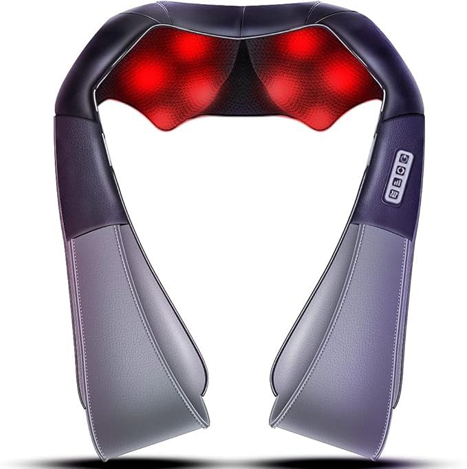 Fathers Day Gifts Shiatsu Neck & Back Massager with Heat，Electric Deep Tissue Kneading Neck Mas... | Amazon (US)