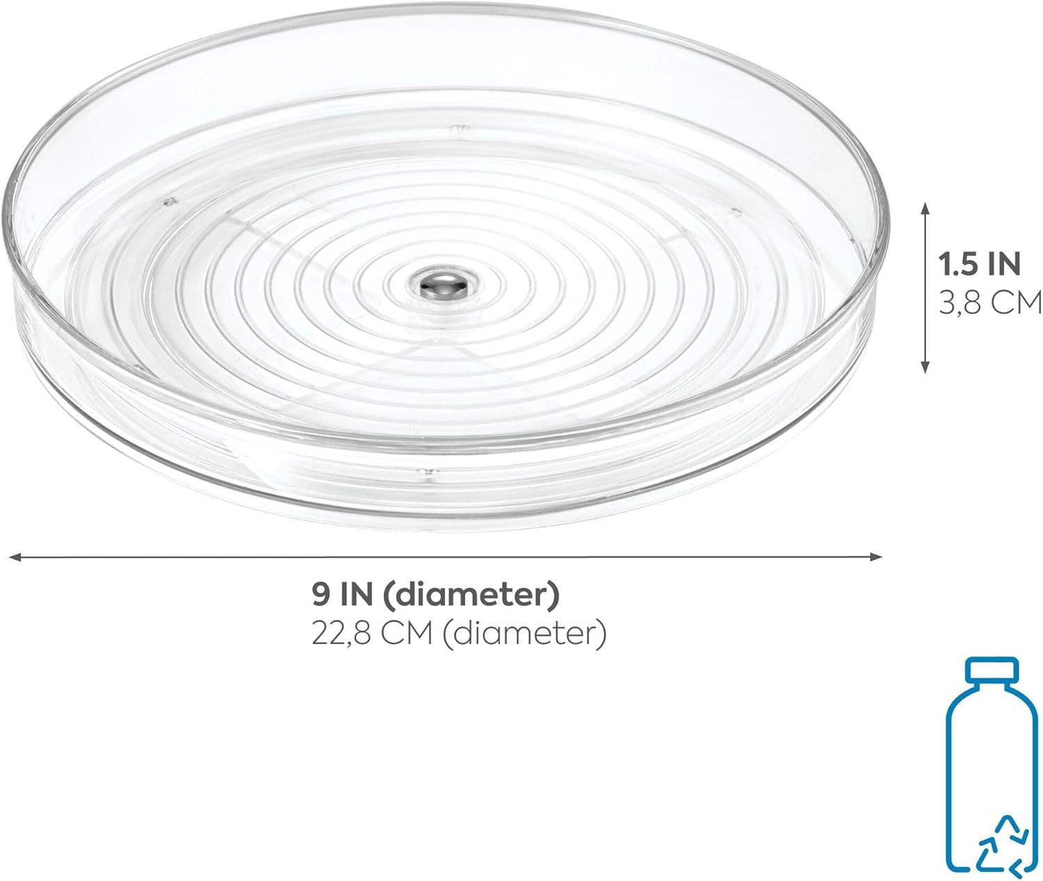 iDesign Recycled Plastic Lazy Susan Turntable Organizer, The Linus Collection – 9” x 1.75”,... | Amazon (US)