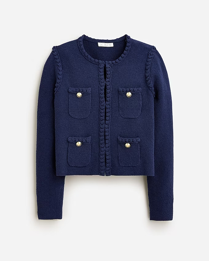 Odette sweater lady jacket in cotton-blend bouclé | J. Crew US