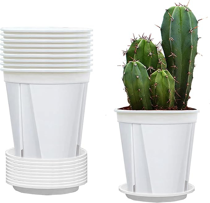 BYRON'S Byron’S Plant Pots, 5.9 Inch Plastics Planters, Pack of 10, Flower Plastic Multiple Dra... | Amazon (US)