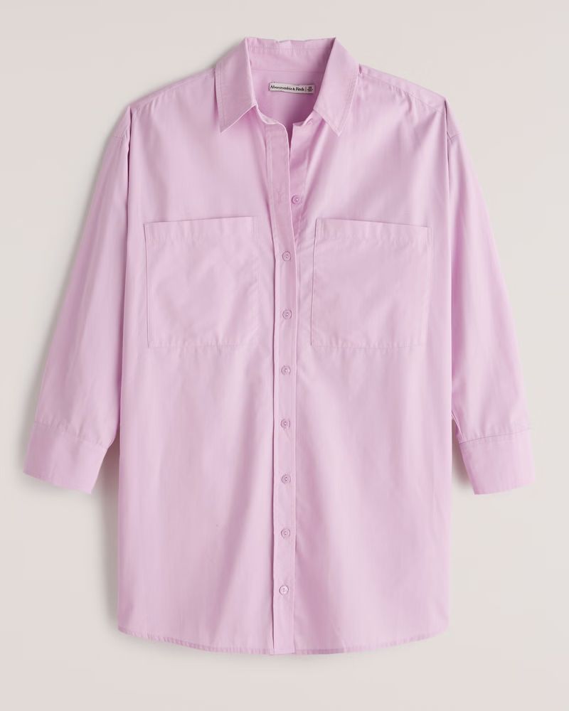 Women's Relaxed Poplin Shirt Dress | Women's | Abercrombie.com | Abercrombie & Fitch (US)