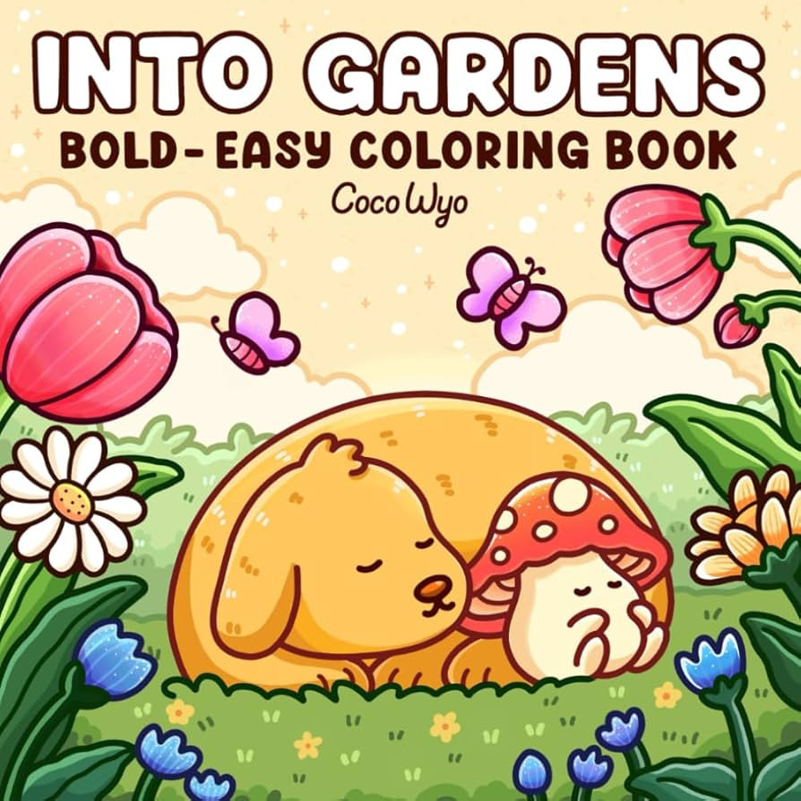 Into Gardens: Bold & Easy Coloring Book Featuring Plants, Flowers, and Cute Animals for Adults an... | Amazon (US)