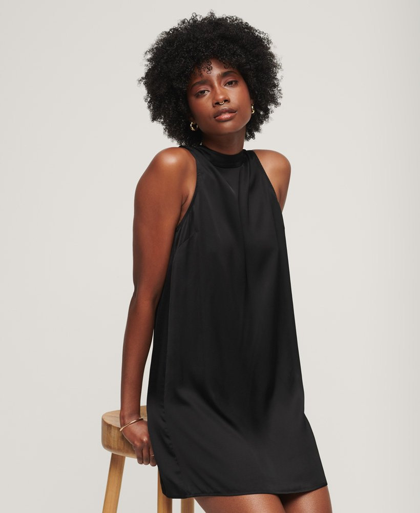 Satin High Neck Mini Dress | Superdry (UK)