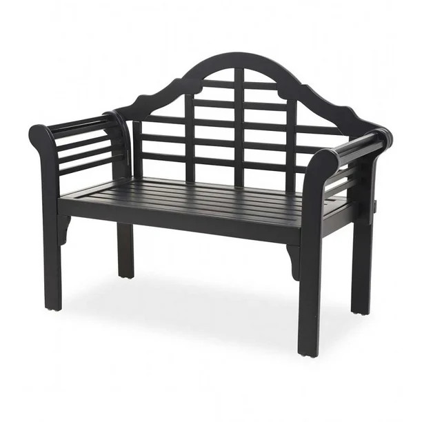 Plow & Hearth Lutyens Wood Garden Bench, in Black - Walmart.com | Walmart (US)