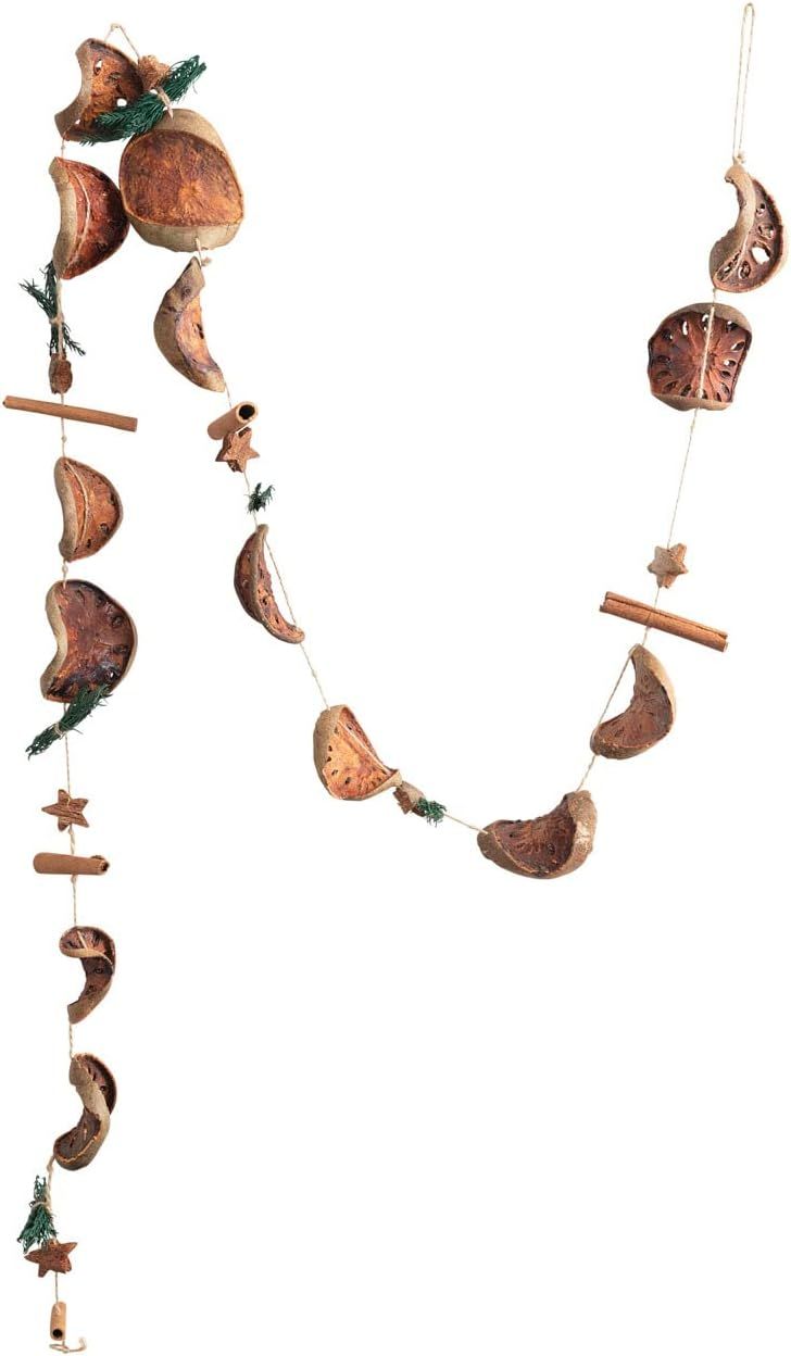 Dried Natural Garland with Cinnamon, Orange Slice, Pine Sprigs, and Stars, Multicolor | Amazon (US)