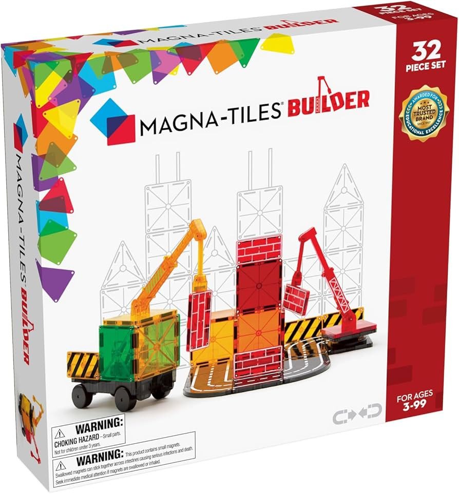 MAGNA-TILES Builder 32-Piece Magnetic Construction Set, The ORIGINAL Magnetic Building Brand | Amazon (US)