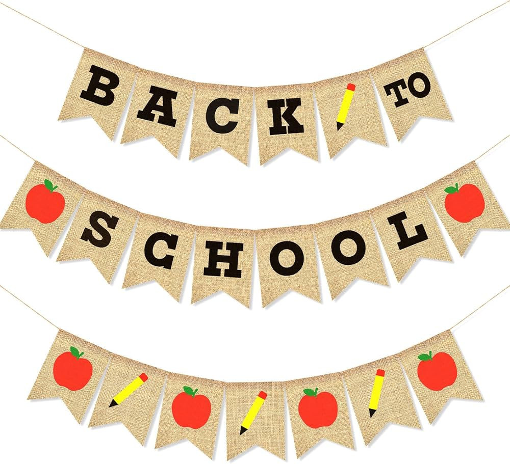 SEPGLITTER Back to School Burlap Banner, 3Pcs 100 Days of School Banner Back to School Hanging De... | Amazon (US)