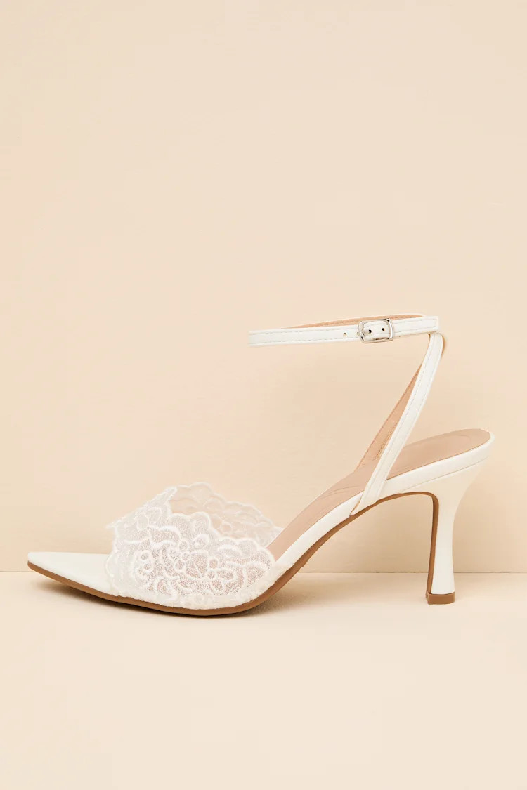 Regatta White Lace Ankle Strap High Heel Sandals | Lulus