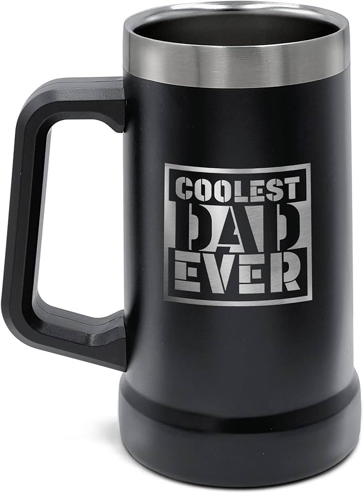 Unique Gift for Dad - XL Stainless Steel Insulated Tumbler Cup with Handle (24oz) Beer Mug for Ho... | Amazon (US)