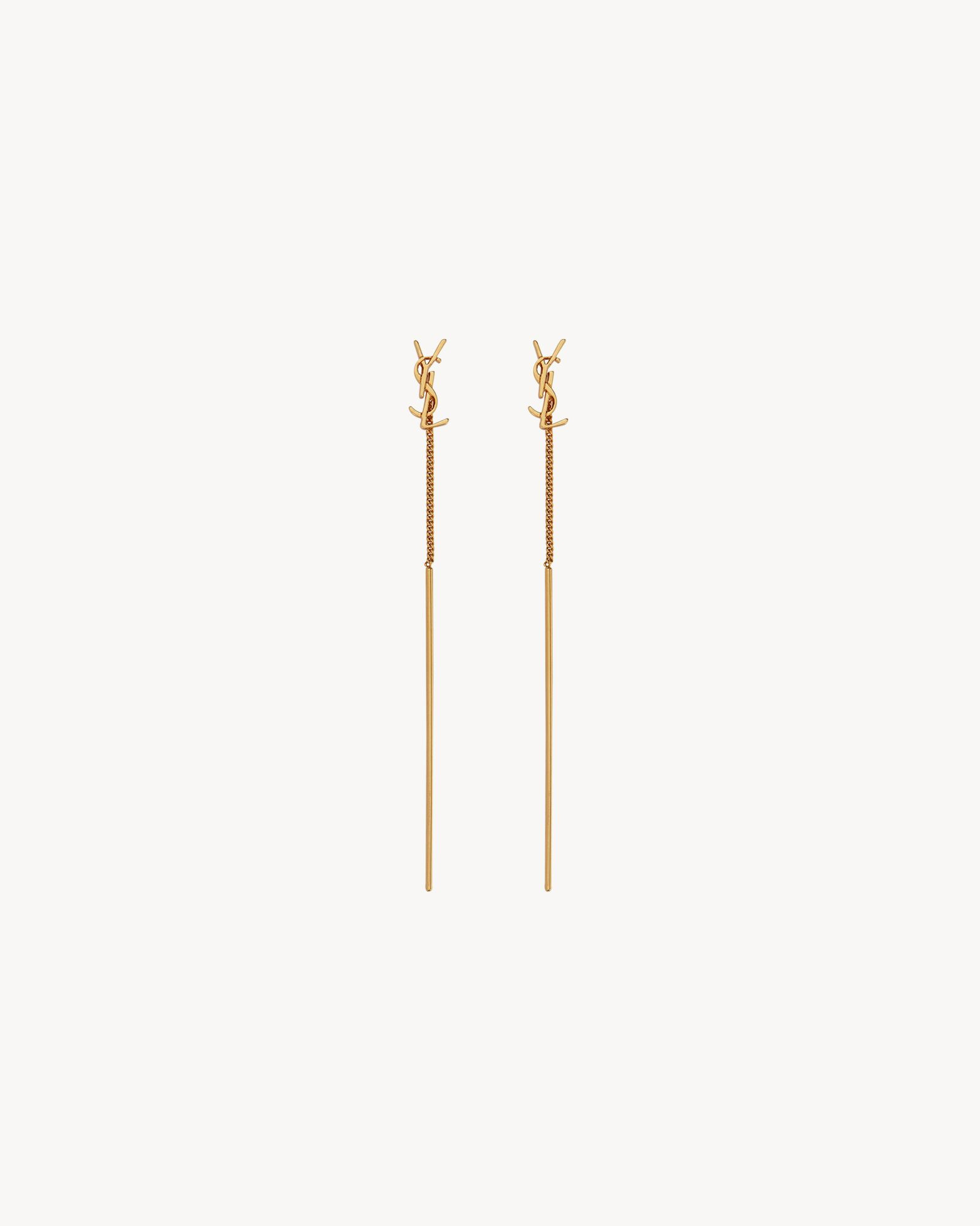 CASSANDRE threader earrings in metal | Saint Laurent | YSL.com | Saint Laurent Inc. (Global)