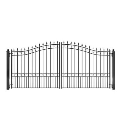 6 ft. H London Steel Dual Swing Driveway Gate with Pedestrian Gate | Wayfair North America