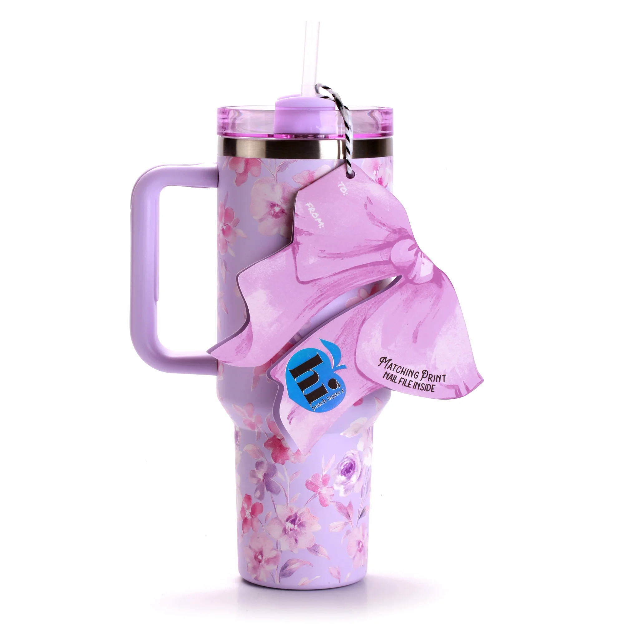 Hi Peach Layne 40oz Purple Beauty Insulated Tumbler with Nail File | Walmart (US)