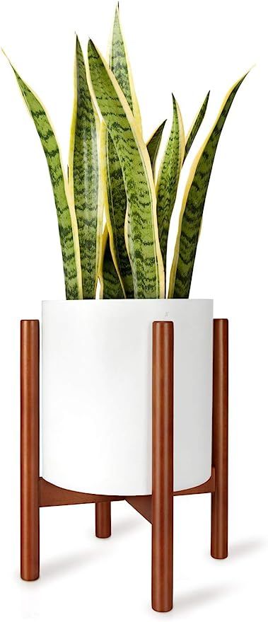Mkono Plant Stand Mid Century Wood Flower Pot Holder (Plant Pot NOT Included) Modern Potted Stand... | Amazon (US)
