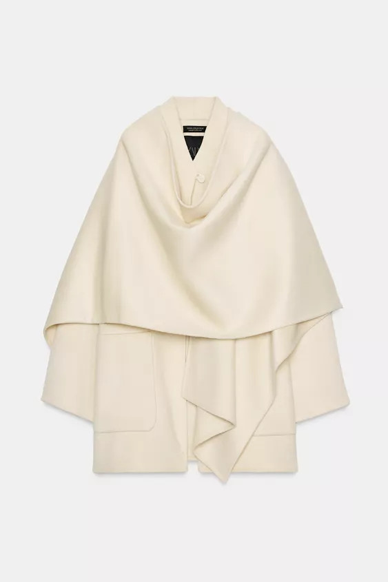 ZW COLLECTION WOOL BLEND CAPE COAT | Zara US