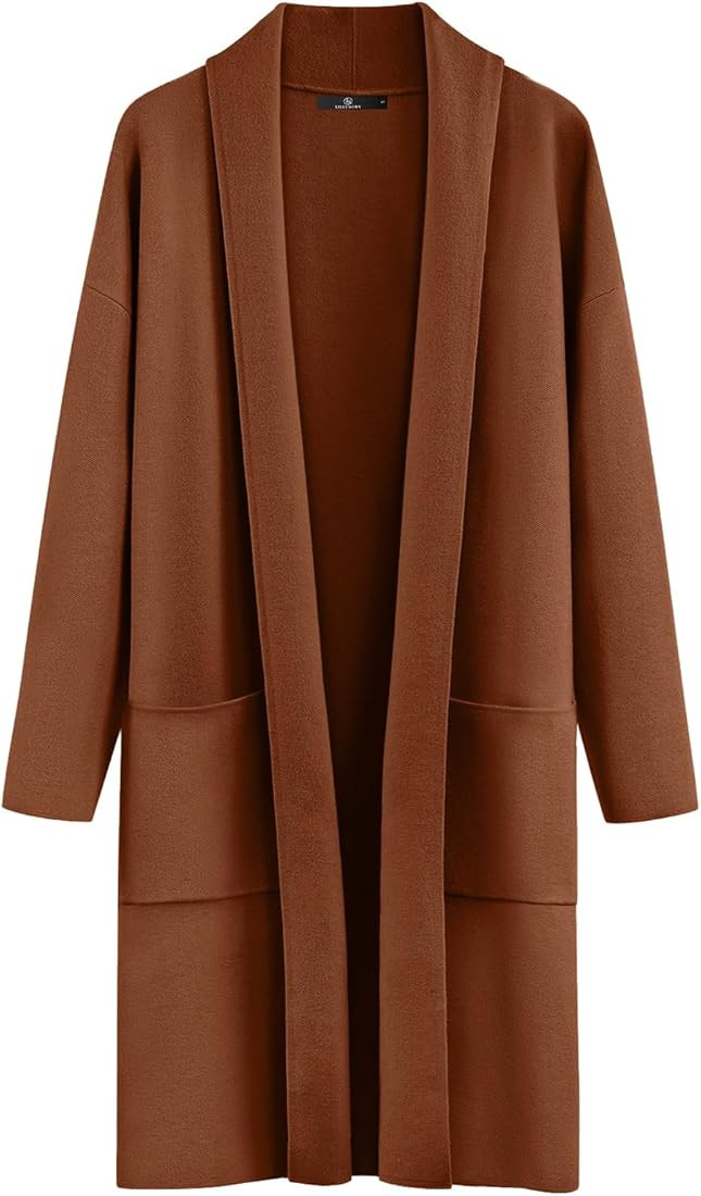LILLUSORY Women's Oversized Long Cardigan Sweaters 2023 Fall Trendy Coatigan Lightweight Jackets Kni | Amazon (US)