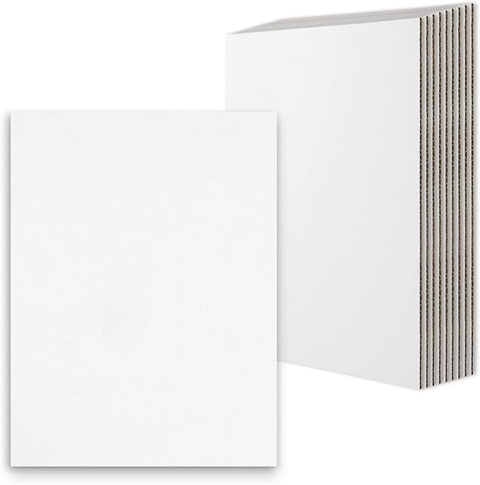 Golden State Art, 10 Pack 9x12 One-side White Corrugated Cardboard Sheets, Flat Cardboard Inserts... | Amazon (US)
