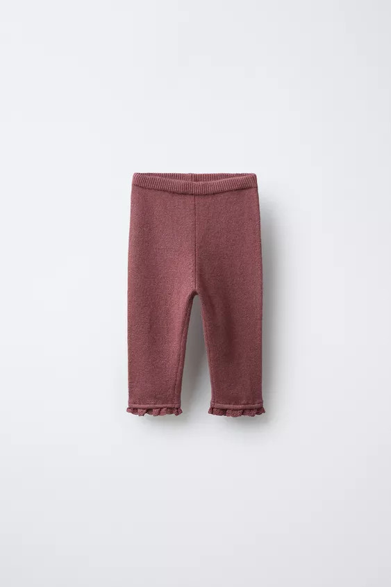 LACE TRIM KNIT LEGGINGS | Zara US