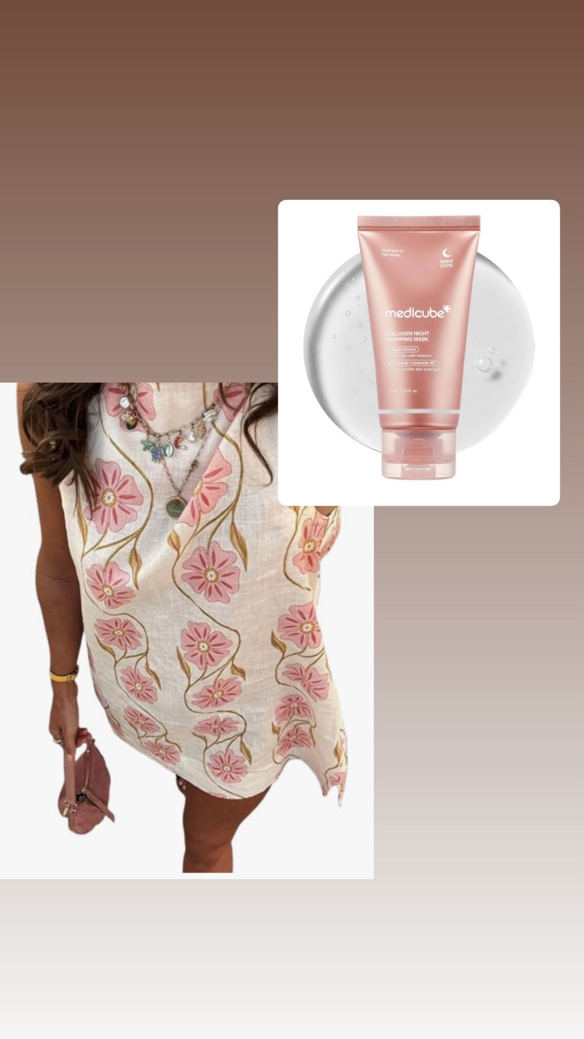 
Fresh florals & nighttime glow 🌸
Obsessed with this lightweight floral mini – perfect for brunch or a beach stroll.💕
And for the night, the @medicube Collagen Night Whipping Mask – it’s like a hydrating cloud for your face ☁️ 