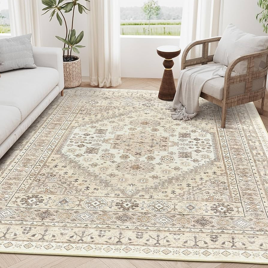 zesthome 6x9 Area Rug, Super Soft Washable Rugs for Living Room, Non-Slip Stain Resistant Vintage... | Amazon (US)