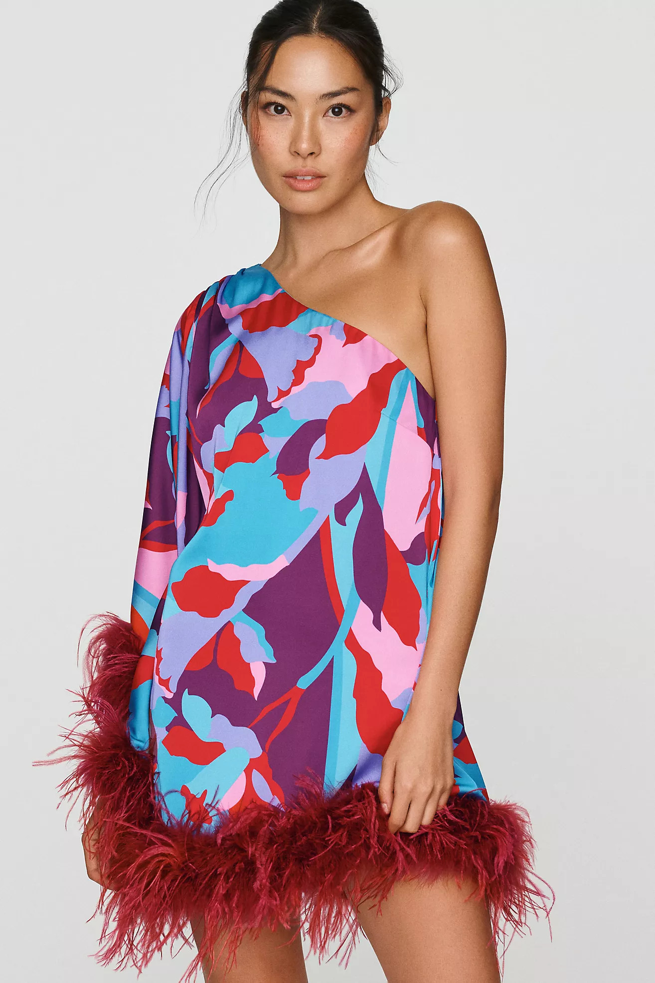 Hutch Satin Stretch One-Shoulder Mini Dress | Anthropologie (US)