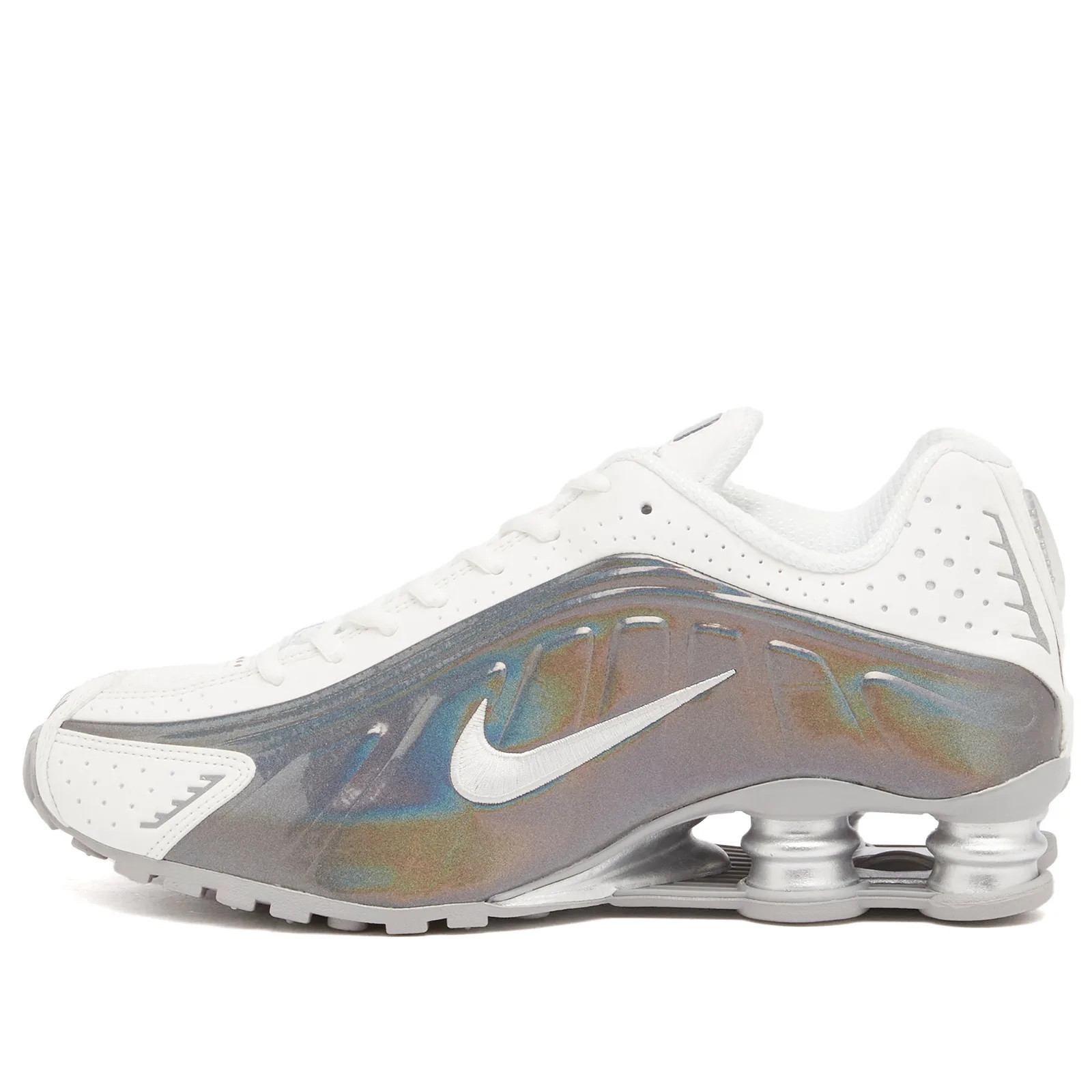 Nike Women's Shox R4 W Sneaker in White/Silver, Size UK 3.5 | END. Clothing