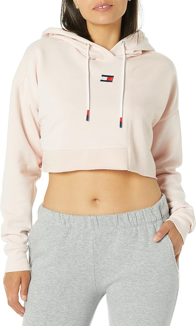 Tommy Hilfiger Women's Everyday Cropped Hooded Long Sleeve Tee | Amazon (US)