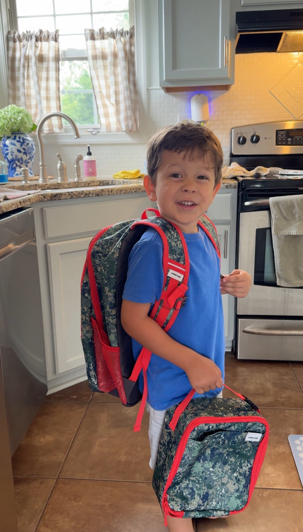 Teddy is ready for back to school thanks to lands end!! Shop their summer now! 