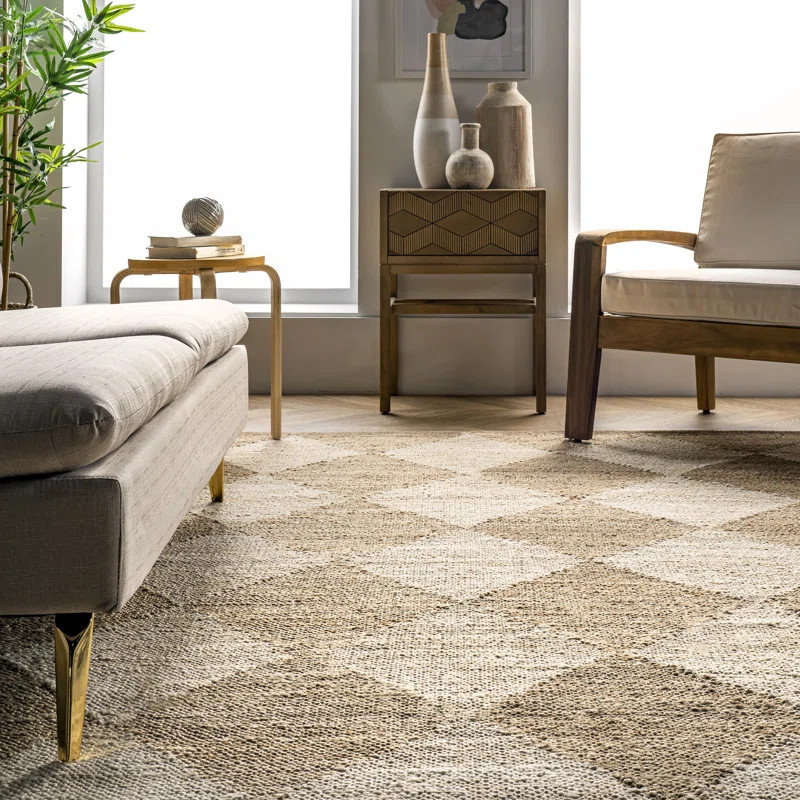 Aljo Diamond Handmade Flatweave Jute Natural Rug | Wayfair North America