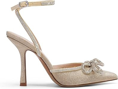 DREAM PAIRS Women's High Heels Destiny Closed Toe Strappy Heels Sexy Rhinestone Ankle Strap Pumps... | Amazon (US)