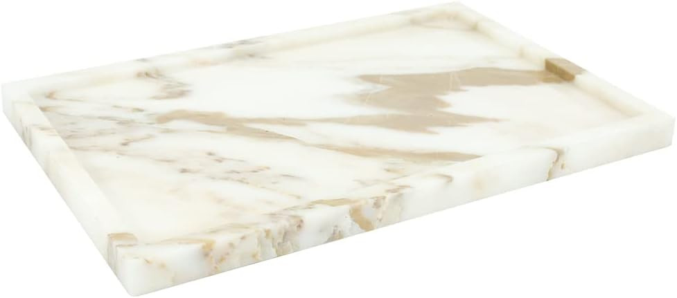 100% Natural Marble Serving Tray Luxury Marble Storage Tray for Home Decor Stone Tray for Bathroo... | Amazon (US)
